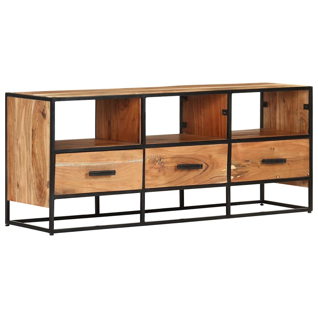 Tömör akácfa TV-szekrény 110 x 30 x 45 cm 9