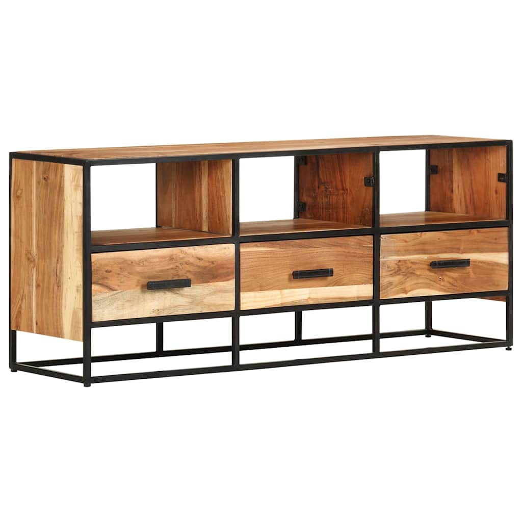 Tömör akácfa TV-szekrény 110 x 30 x 45 cm 10