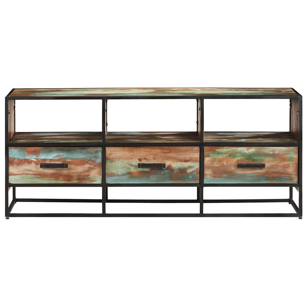 Tömör újrahasznosított fa TV-szekrény 110 x 30 x 45 cm 2