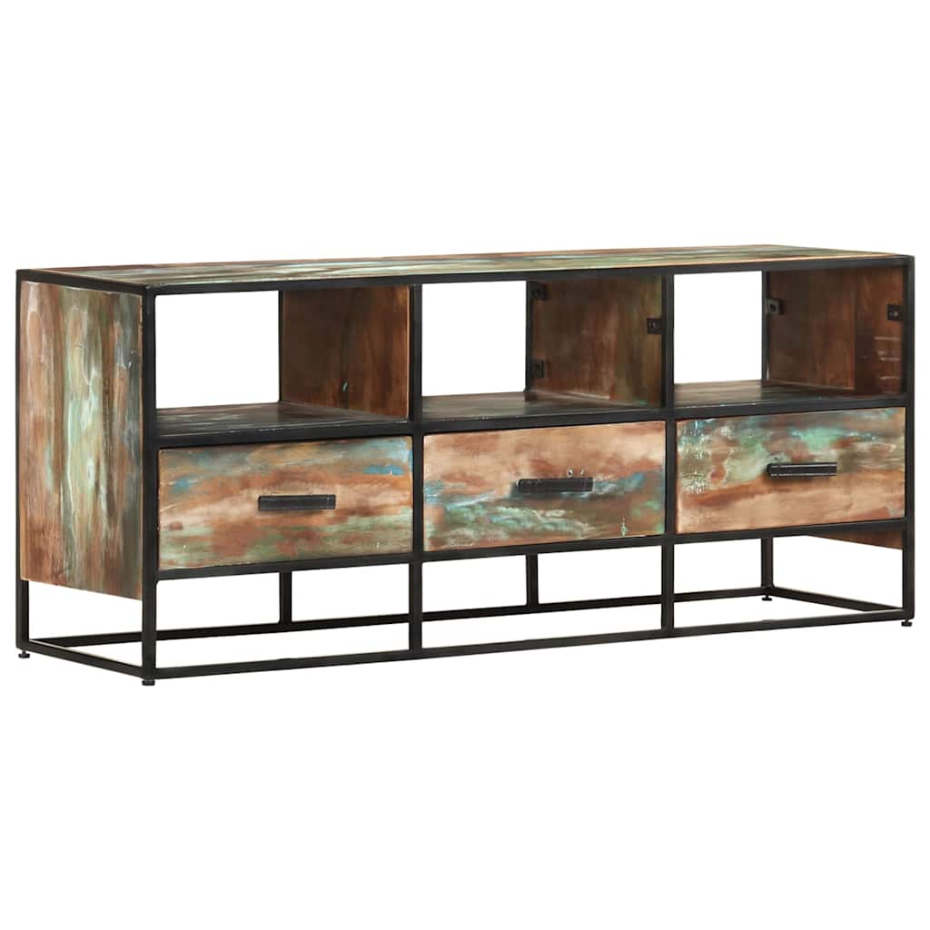 Tömör újrahasznosított fa TV-szekrény 110 x 30 x 45 cm 12