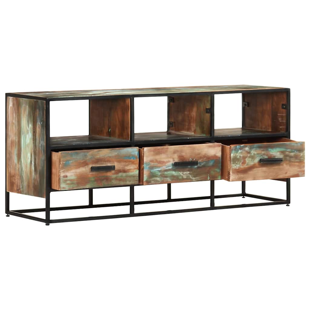 Tömör újrahasznosított fa TV-szekrény 110 x 30 x 45 cm 3