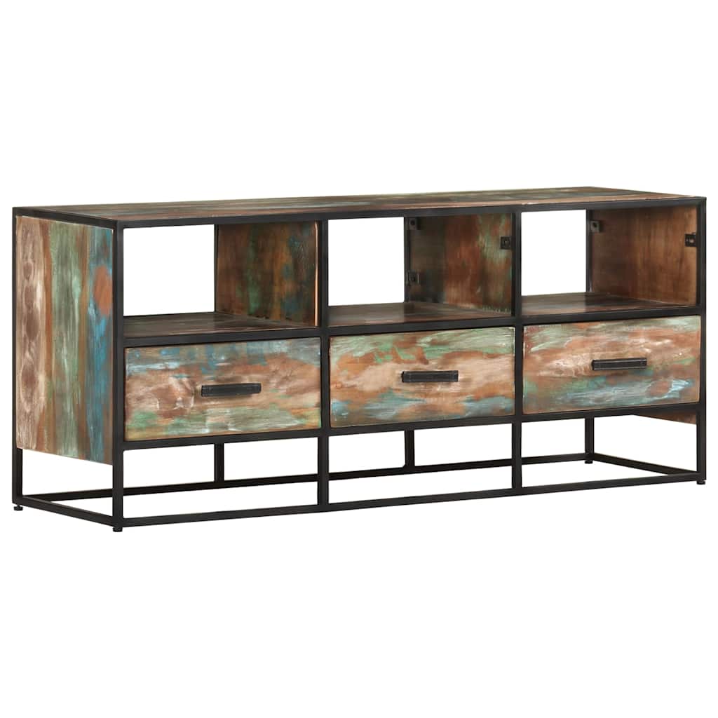 Tömör újrahasznosított fa TV-szekrény 110 x 30 x 45 cm 10