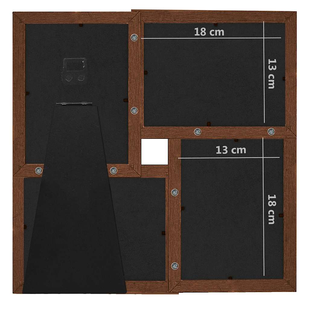 Sötétbarna MDF fényképkeretszett 4 db 13 x 18 cm-es képhez 8