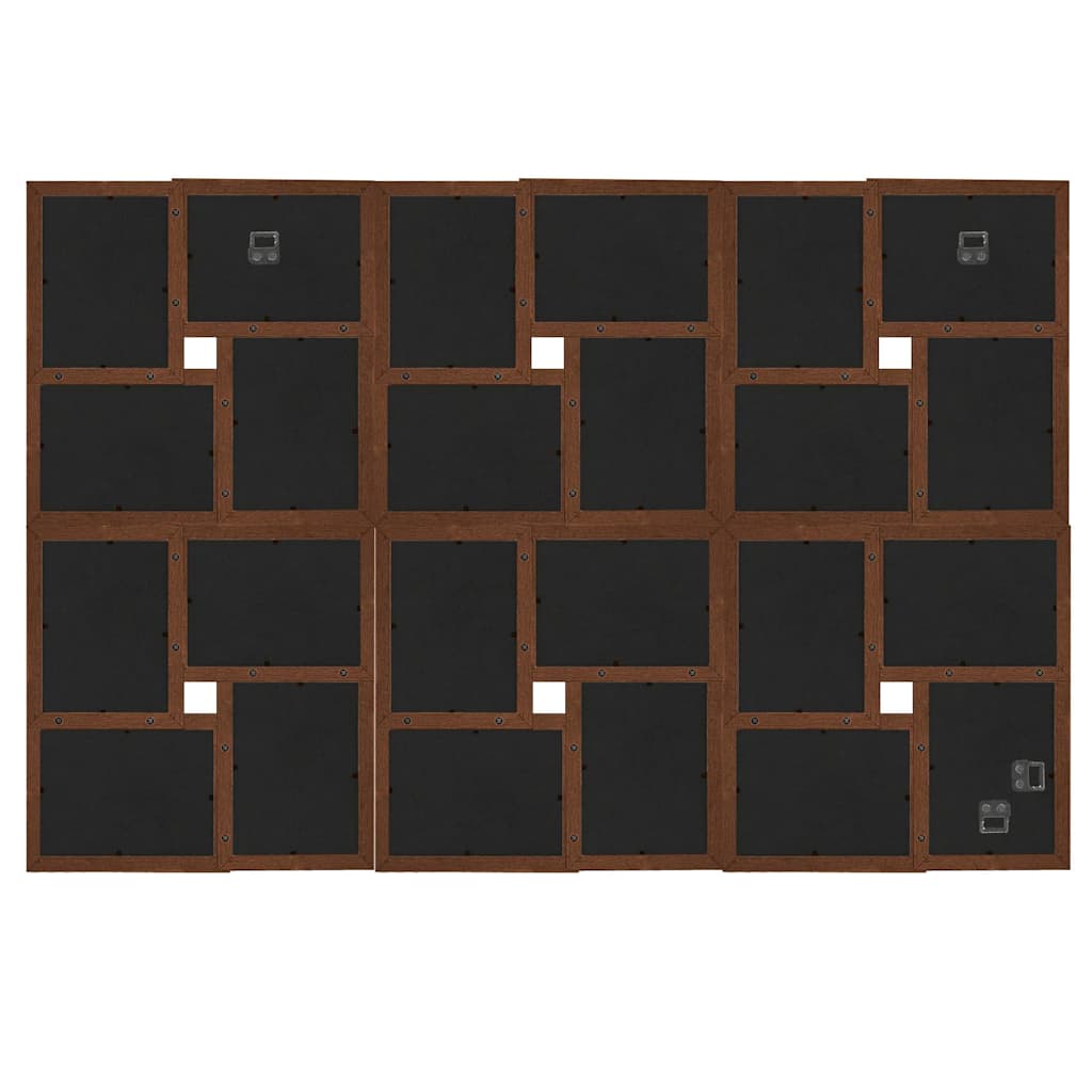 Sötétbarna MDF fényképkeretszett 24 db 10 x 15 cm-es képhez 3
