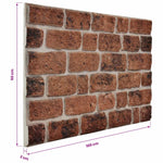 Fali panelek 10 db 100 x 50 cm Barna Tégla EPS Hab 5