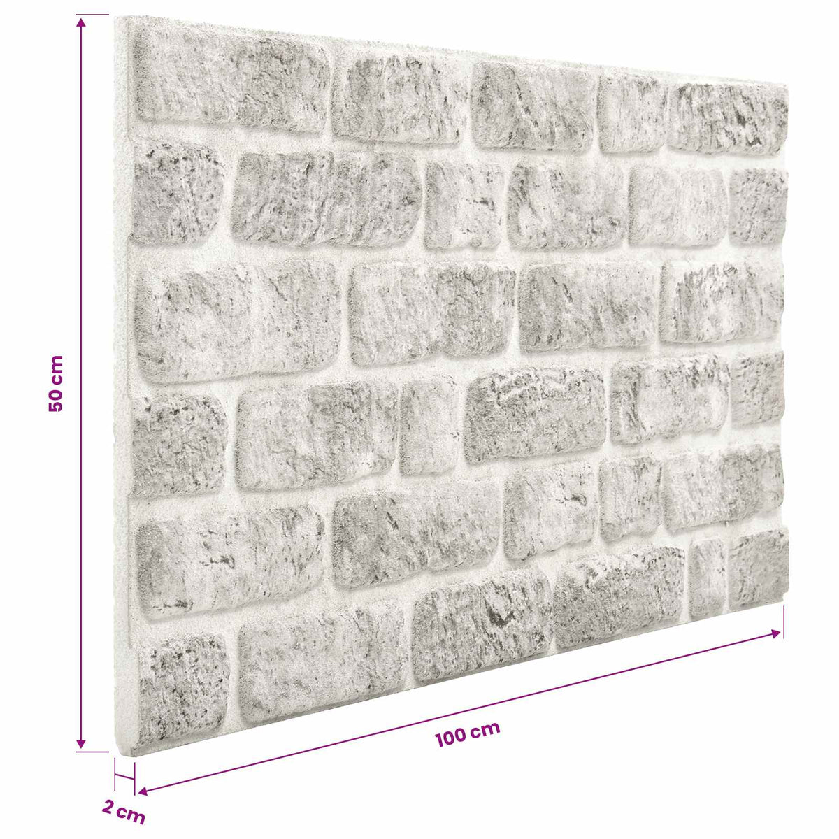 Fali panelek 10 db 100 x 50 cm Világosszürke EPS Hab 4