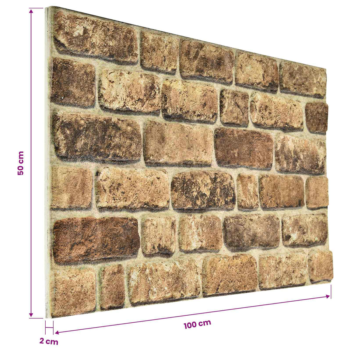 Fali panelek 10 db 100 x 50 cm Sötét Homok EPS Hab 5