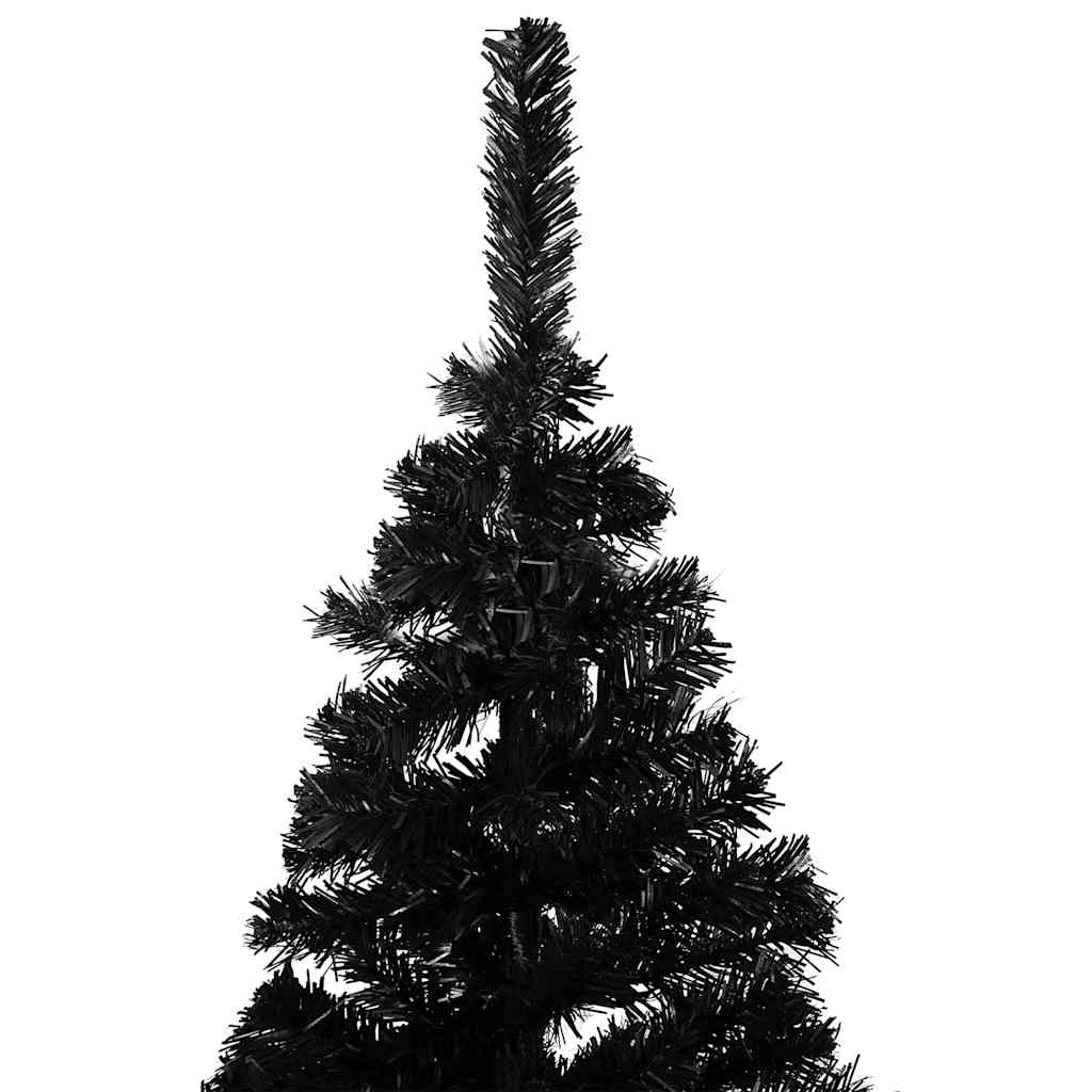 Fekete PVC megvilágított műkarácsonyfa gömb szettel 150 cm 3