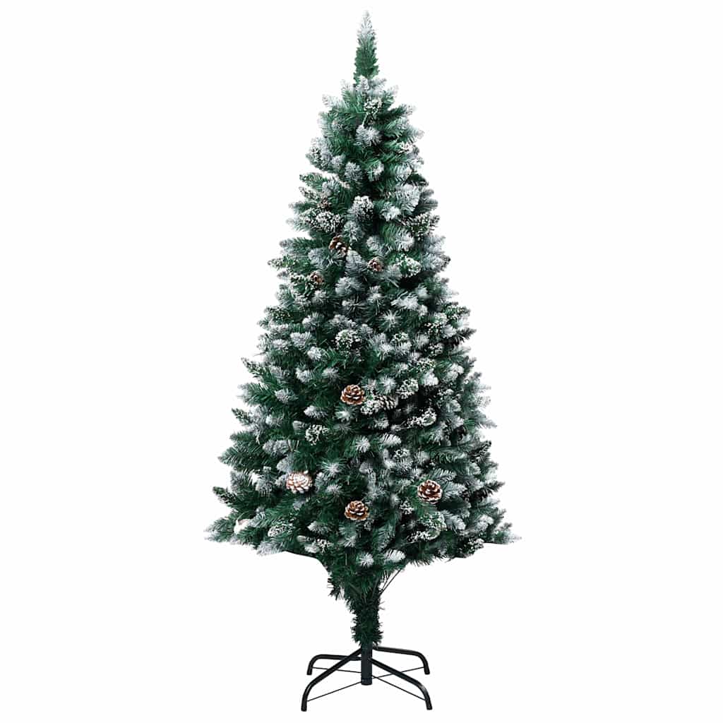 LED-es műkarácsonyfa gömbkészlettel és tobozokkal 240 cm 2