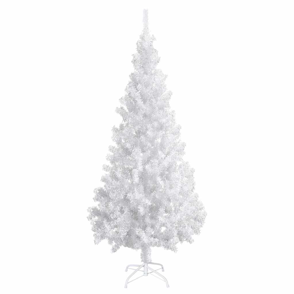 Fehér PVC megvilágított műkarácsonyfa gömb szettel 180 cm 8