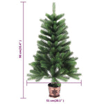 Zöld megvilágított műkarácsonyfa gömb szettel 90 cm 12