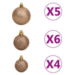 Zöld nordmann műfenyő LED-fényekkel és gömbszettel 120 cm 7