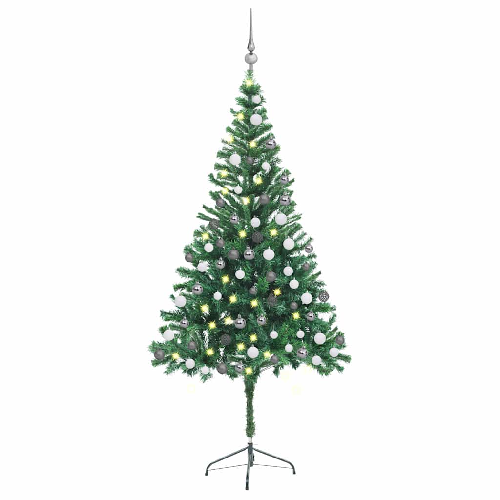 Megvilágított műkarácsonyfa 564 ággal gömb szettel 180 cm