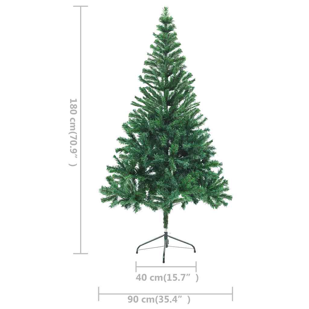 Megvilágított műkarácsonyfa 564 ággal gömb szettel 180 cm 10