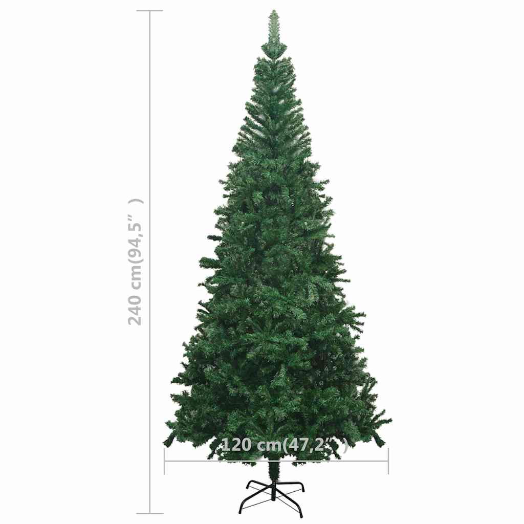 Zöld megvilágított műkarácsonyfa gömb szettel 240 cm L 15
