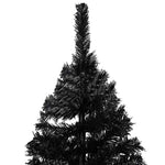 Fekete PVC megvilágított műkarácsonyfa gömb szettel 240 cm 3