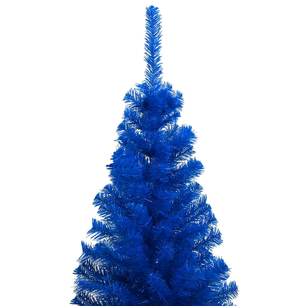 Kék PVC megvilágított műkarácsonyfa gömb szettel 120 cm 2