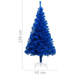 Kék PVC megvilágított műkarácsonyfa gömb szettel 120 cm 13