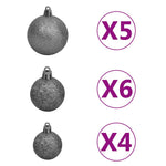 Kék PVC megvilágított műkarácsonyfa gömb szettel 120 cm 7