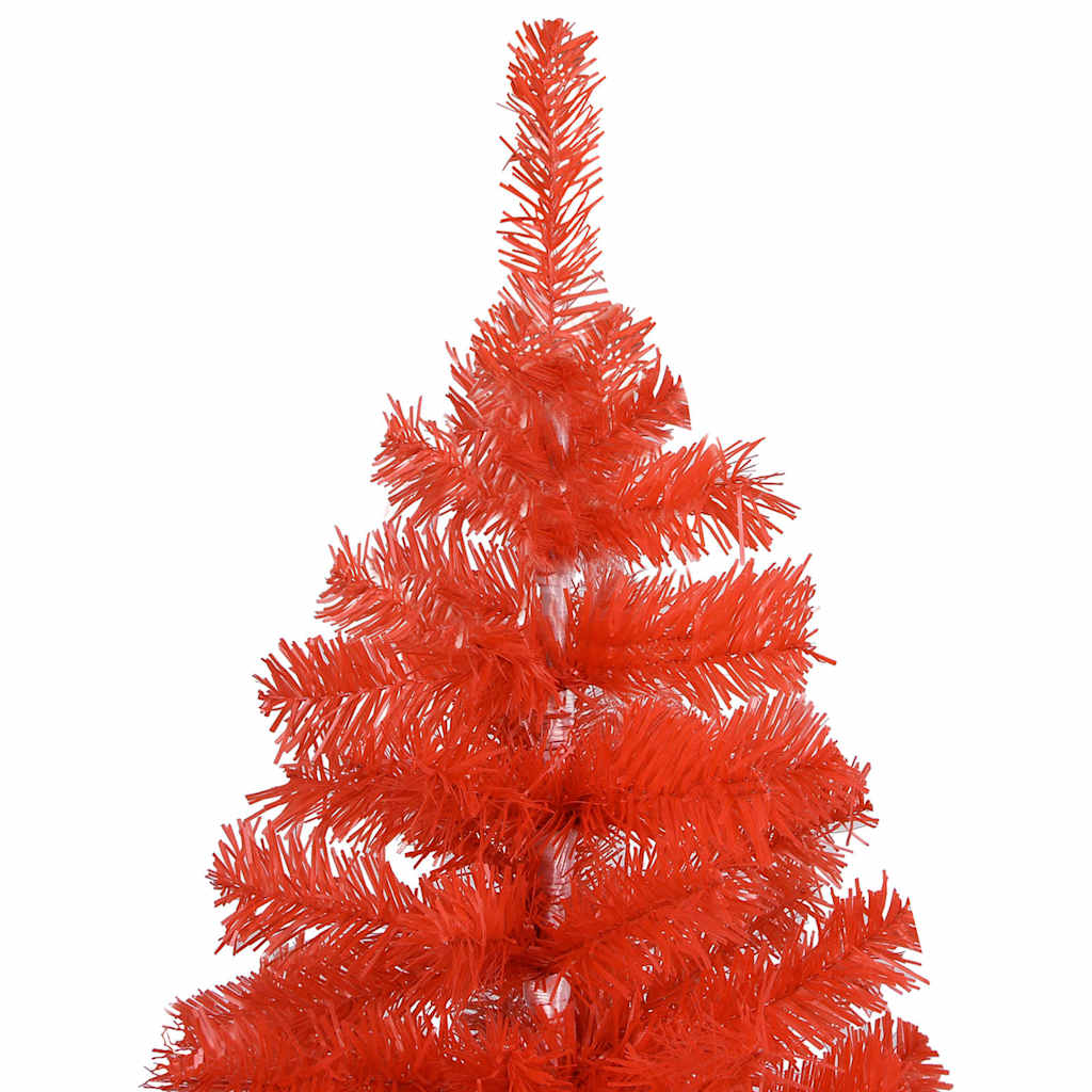 Piros PVC megvilágított műkarácsonyfa gömb szettel 120 cm 2