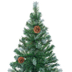 Megvilágított műkarácsonyfa gömb szettel és tobozzal 210 cm 3