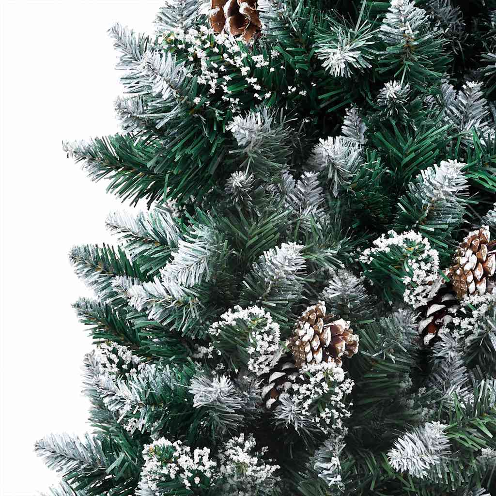 LED-es műkarácsonyfa gömbkészlettel és tobozokkal 150 cm 2