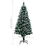 LED-es műkarácsonyfa gömbkészlettel és tobozokkal 180 cm 13
