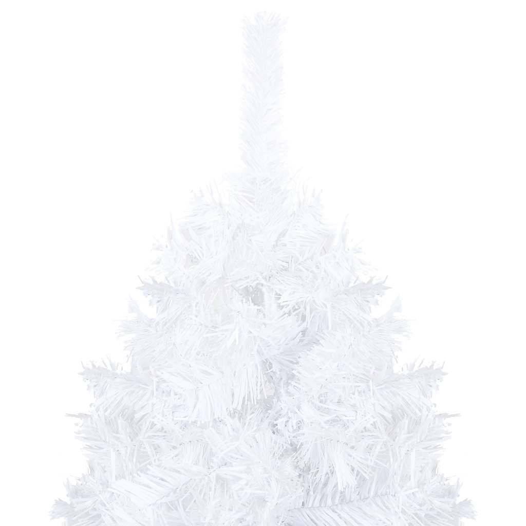 Fehér PVC megvilágított műkarácsonyfa gömb szettel 120 cm 9