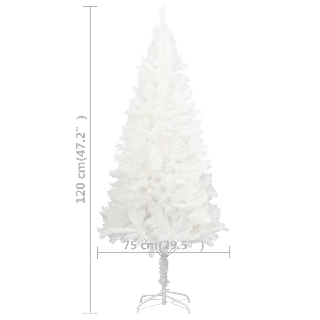 Fehér megvilágított műkarácsonyfa gömb szettel 120 cm 10