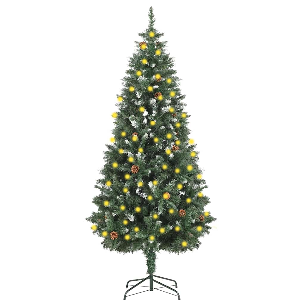 Megvilágított műkarácsonyfa tobozzal 180 cm