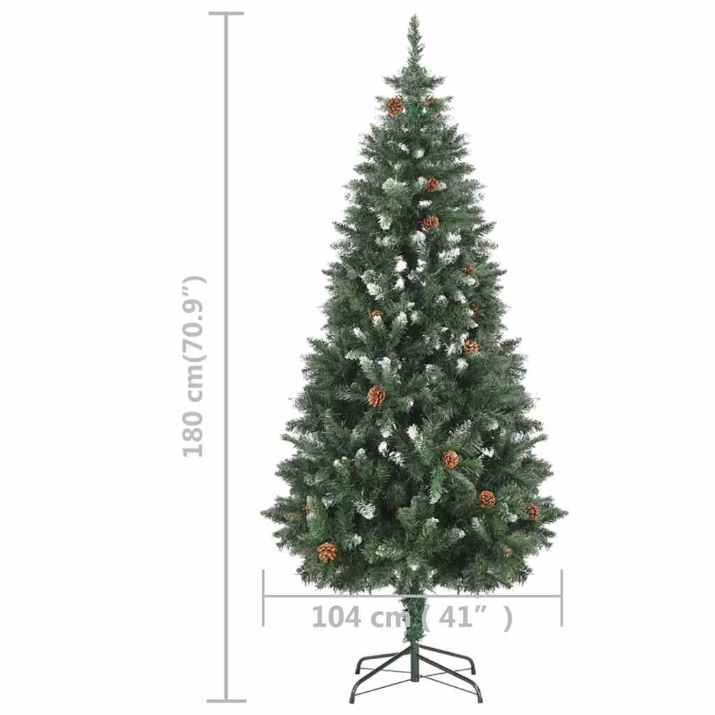 Megvilágított műkarácsonyfa tobozzal 180 cm 9