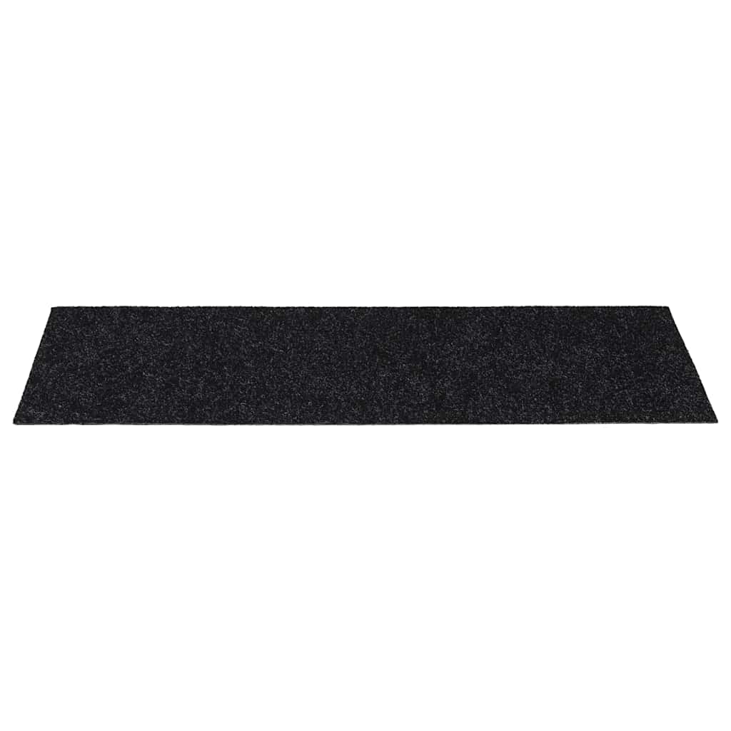 Öntapadós lépcsőszőnyegek 15 db 60 x 25 cm fekete téglalap alakú 4