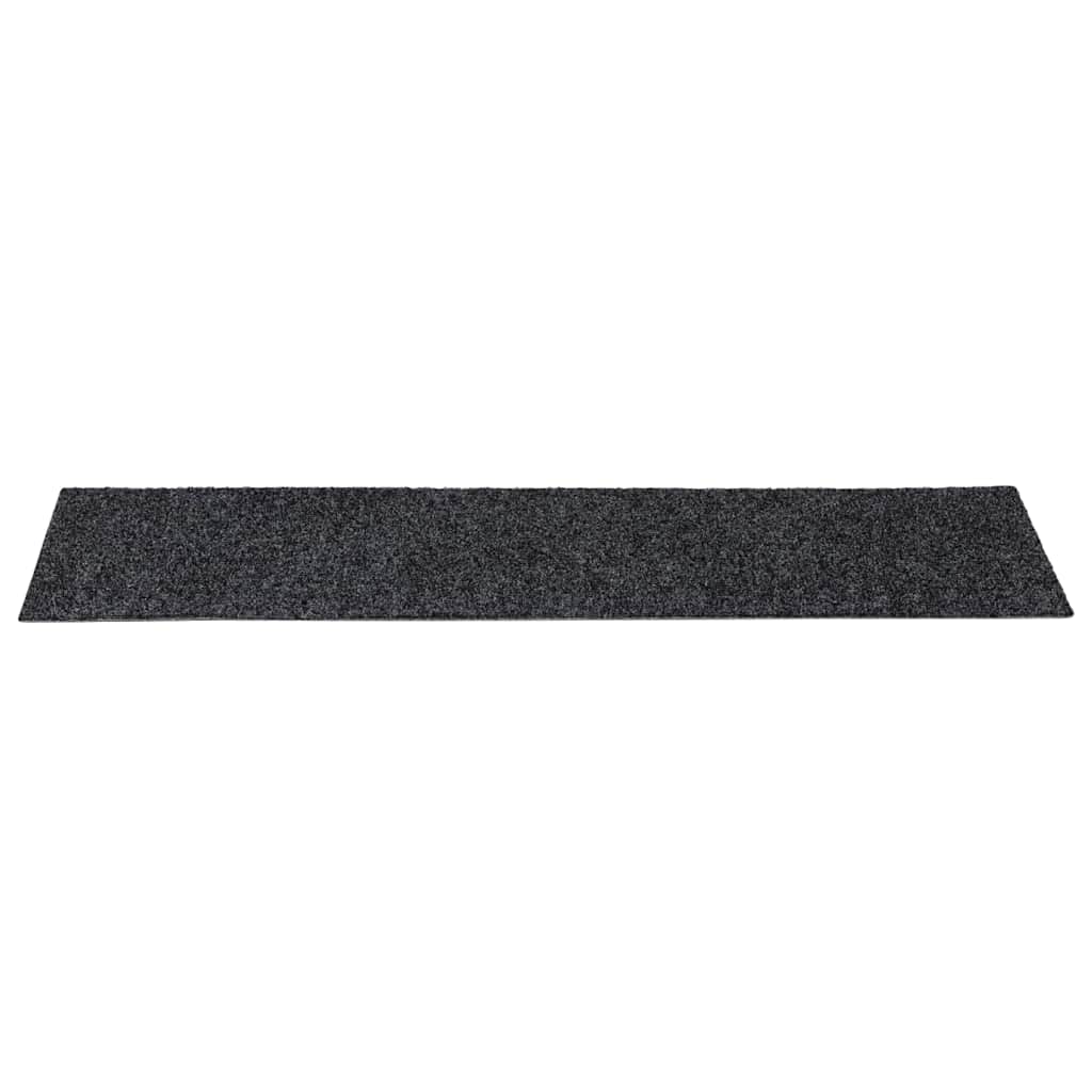 Öntapadós lépcsőszőnyegek 15 db 76 x 20 cm sötétszürke téglalap alakú 4