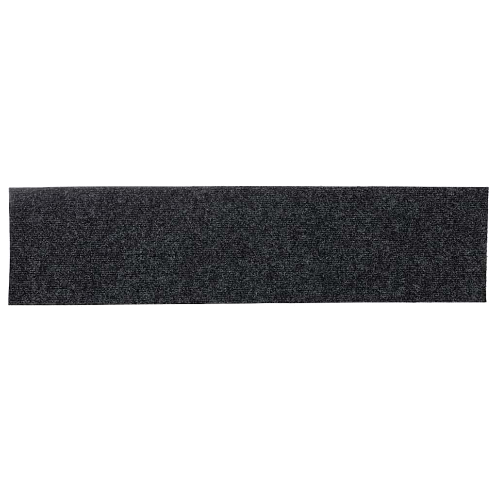 Öntapadós lépcsőszőnyegek 15 db 76 x 20 cm sötétszürke téglalap alakú 5