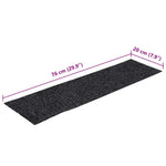 Öntapadós lépcsőszőnyegek 15 db 76 x 20 cm sötétszürke téglalap alakú 8