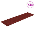 15 db öntapadós lépcsőszőnyeg 76 x 20 cm bordói téglalap alakú 2
