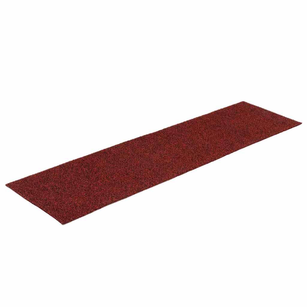 15 db öntapadós lépcsőszőnyeg 76 x 20 cm bordói téglalap alakú 3