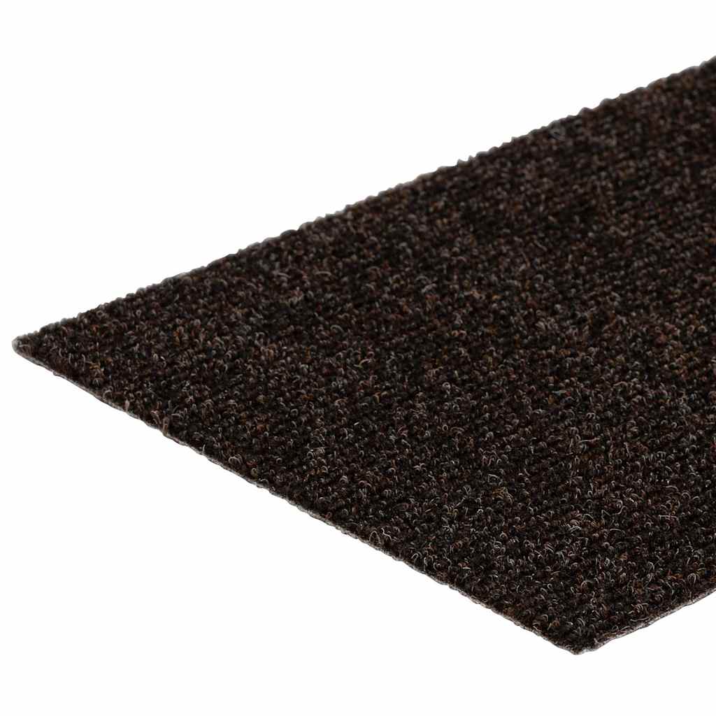 Öntapadós lépcsőszőnyegek 15 db 76 x 20 cm sötétbarna téglalap alakú 6