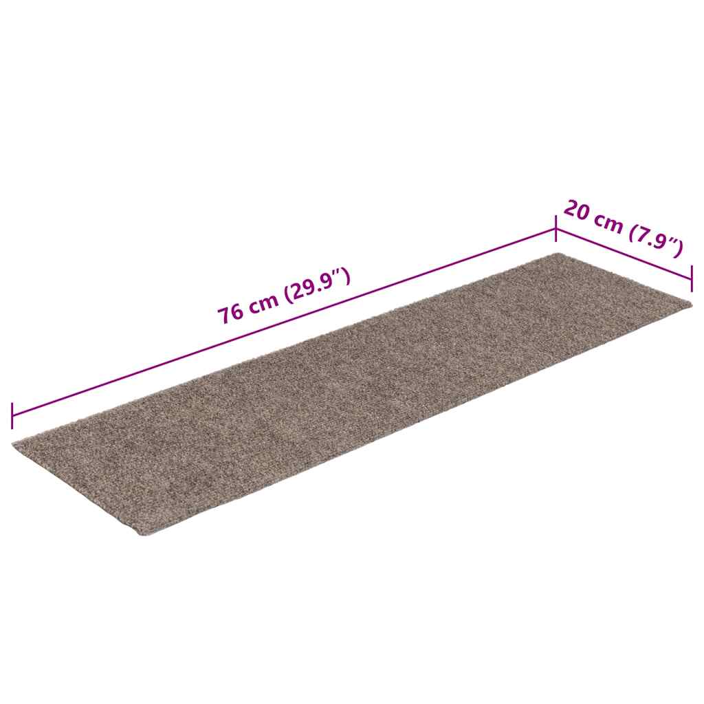 Öntapadós lépcsőszőnyegek 15 db 76 x 20 cm bézs téglalap alakú 8