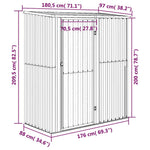 Antracitszürke horganyzott acél kerti fészer 180,5x97x209,5 cm 7