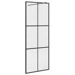Fekete zuhanyfal átlátszó ESG üveggel 80 x 195 cm 2