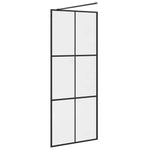 Fekete zuhanyfal átlátszó ESG üveggel 80 x 195 cm 6