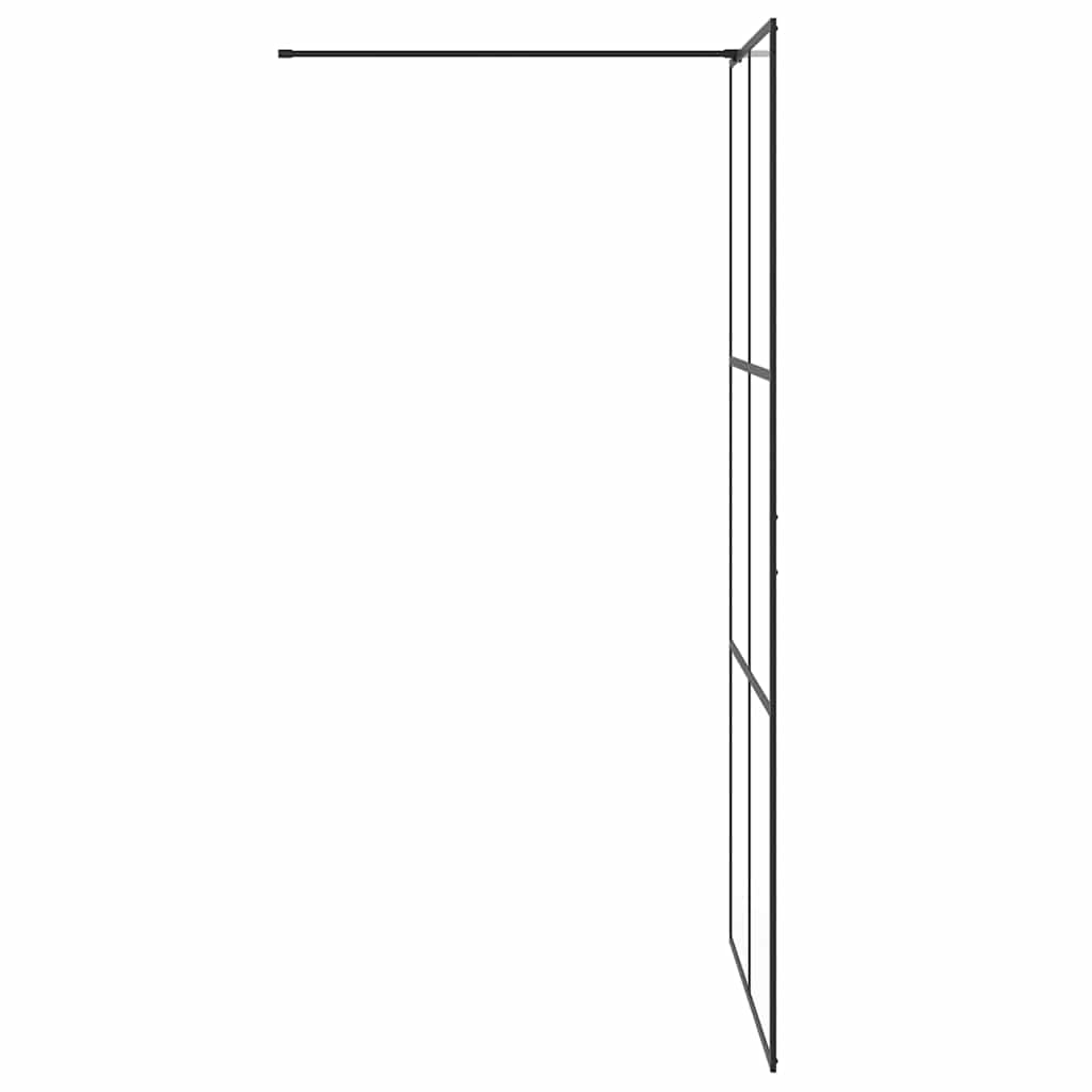 Fekete zuhanyfal átlátszó ESG üveggel 100 x 195 cm 5