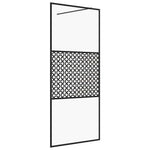 Fekete zuhanyfal átlátszó ESG üveggel 80 x 195 cm 2