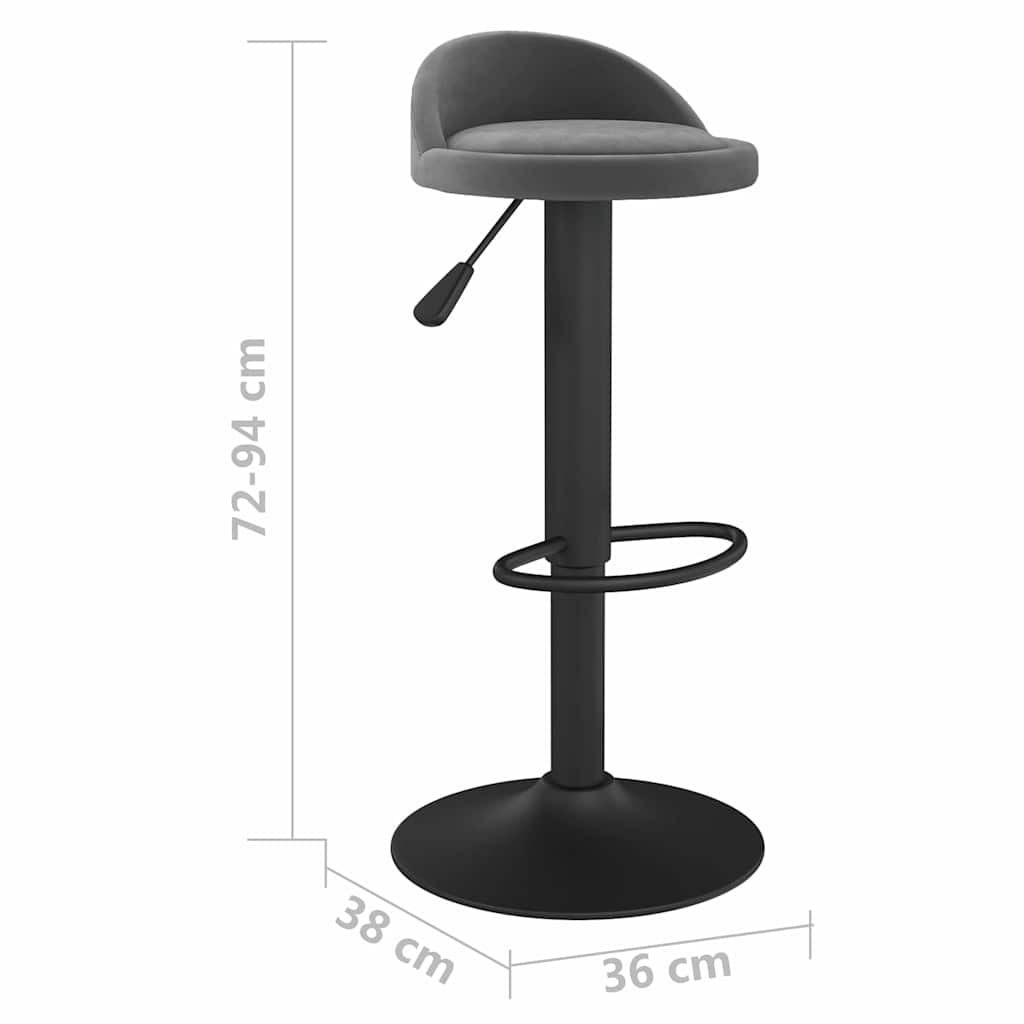 Sötétszürke bársony bárszék 8