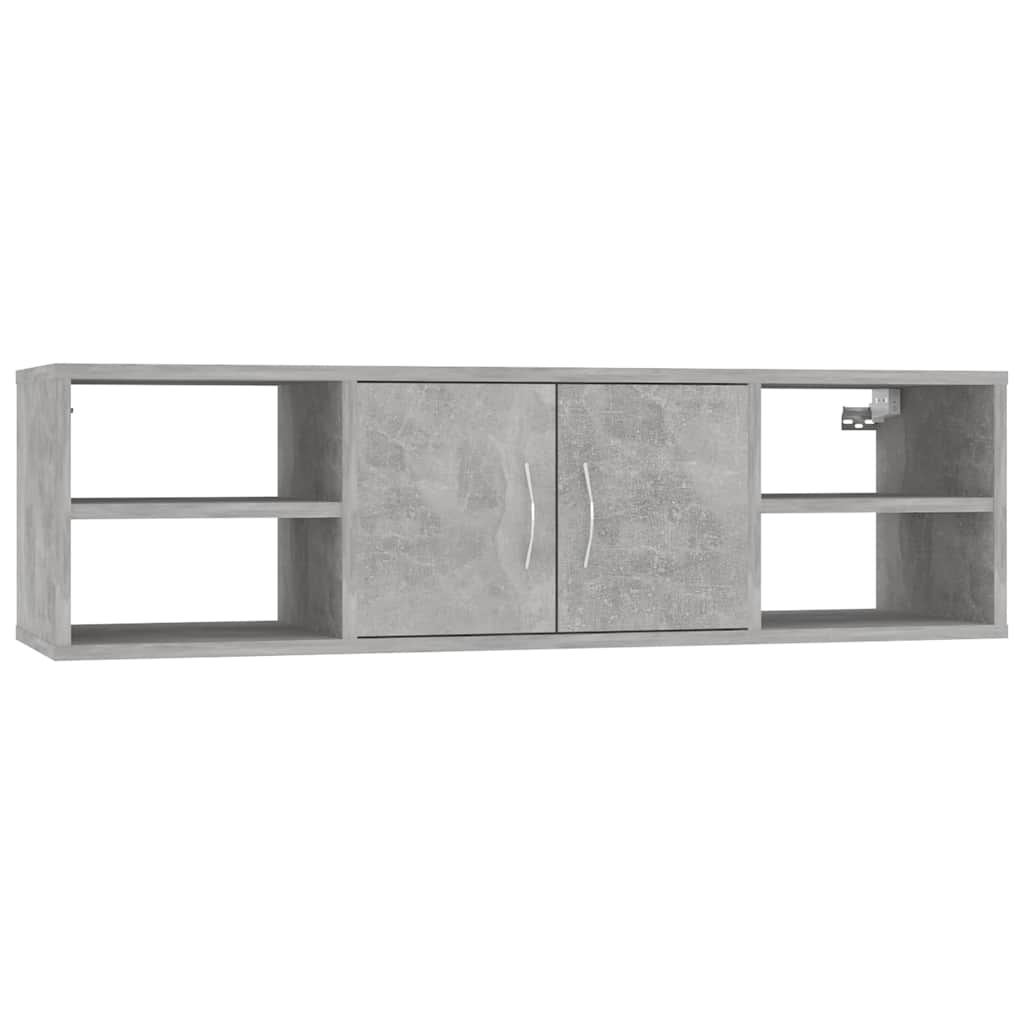 Betonszürke szerelt fa fali polc 102 x 30 x 29 cm 2