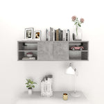 Betonszürke szerelt fa fali polc 102 x 30 x 29 cm 3