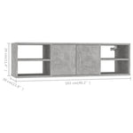 Betonszürke szerelt fa fali polc 102 x 30 x 29 cm 8