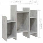 Betonszürke szerelt fa kisszekrény 60 x 26 x 60 cm 7