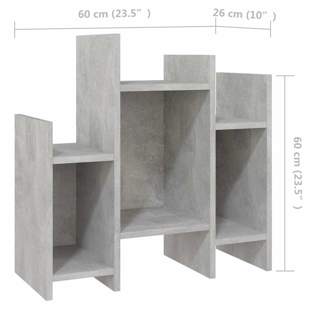 Betonszürke szerelt fa kisszekrény 60 x 26 x 60 cm 7